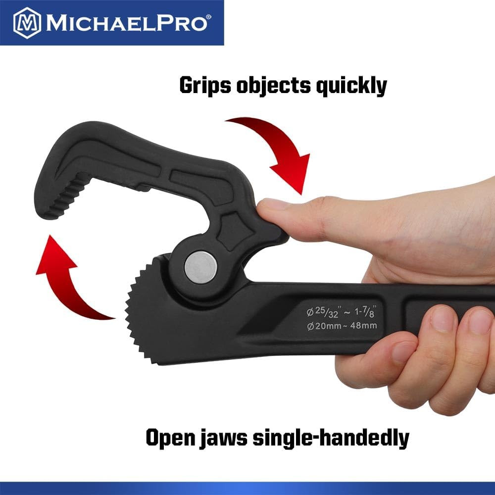Self Adjusting Pipe Wrench, 14 Inch Multi-Function Spanner Adjustable Plumbing W