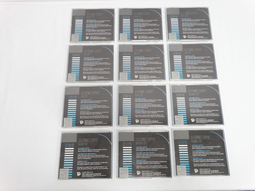 Dynamic Graphics Electronic Clipper Clip Art Library Jan. - Dec. 1997 Complete