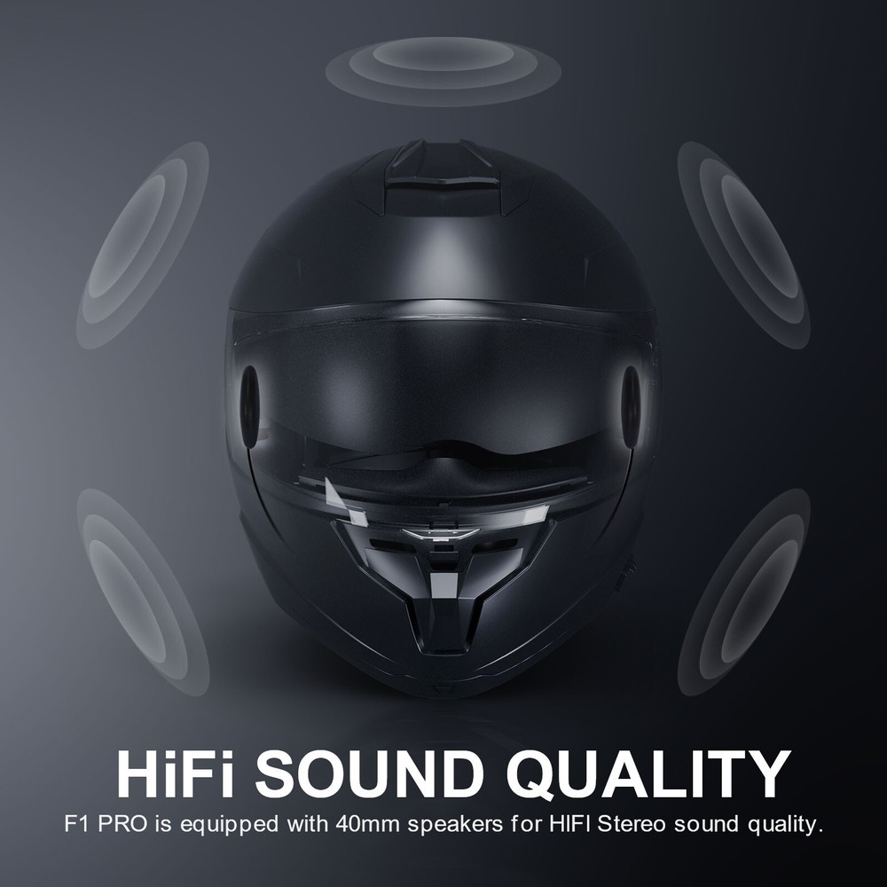 F1 PRO 1000m 2-Way Motorcycle Helmet Intercom Bluetooth Headset & Warning Light