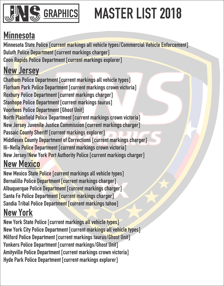 Police Waterslide Decals by the sheet