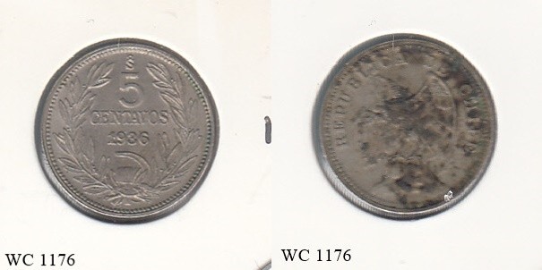 Chile 5 Centavos 1936 Coin