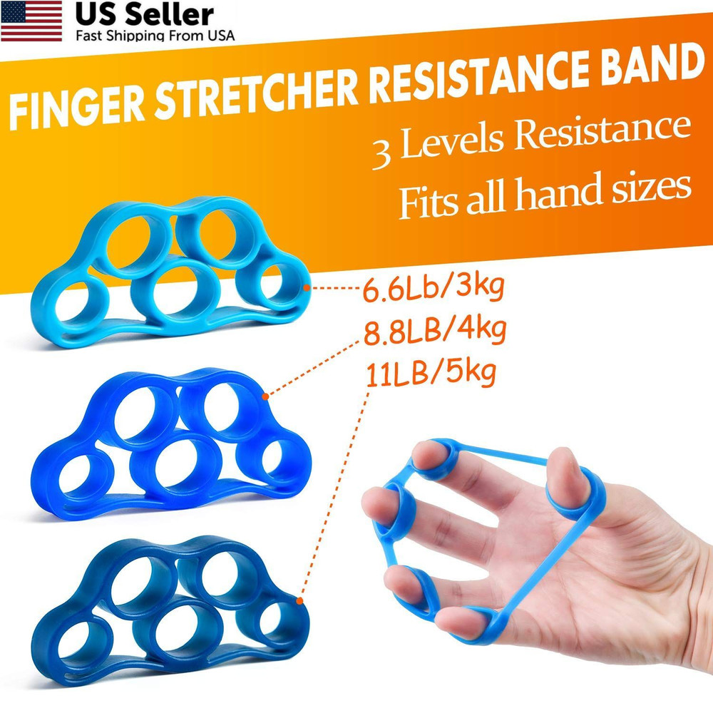 IMENSEAS Grip Strength Trainer 7 Pack Adjustable Hand Gripper, Finger Blue