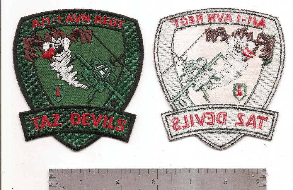 #255 US ARMY A/1-1 AVIATION REGT. PATCH "TAZ DEVILS"