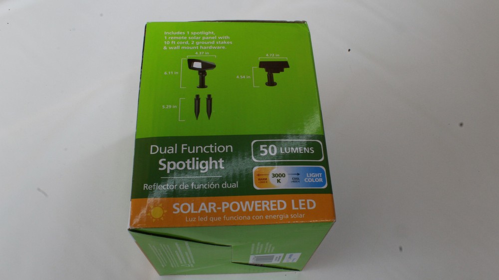Solar Powered LED Dual Function Landscape Spotlight, 50 Lumens