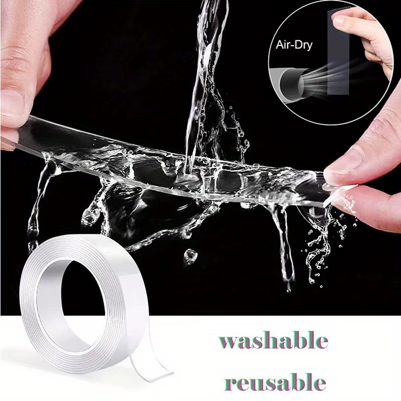 Versatile Reusable Double-Sided Waterproof Adhesive Tape - Perfect for Kitchen a