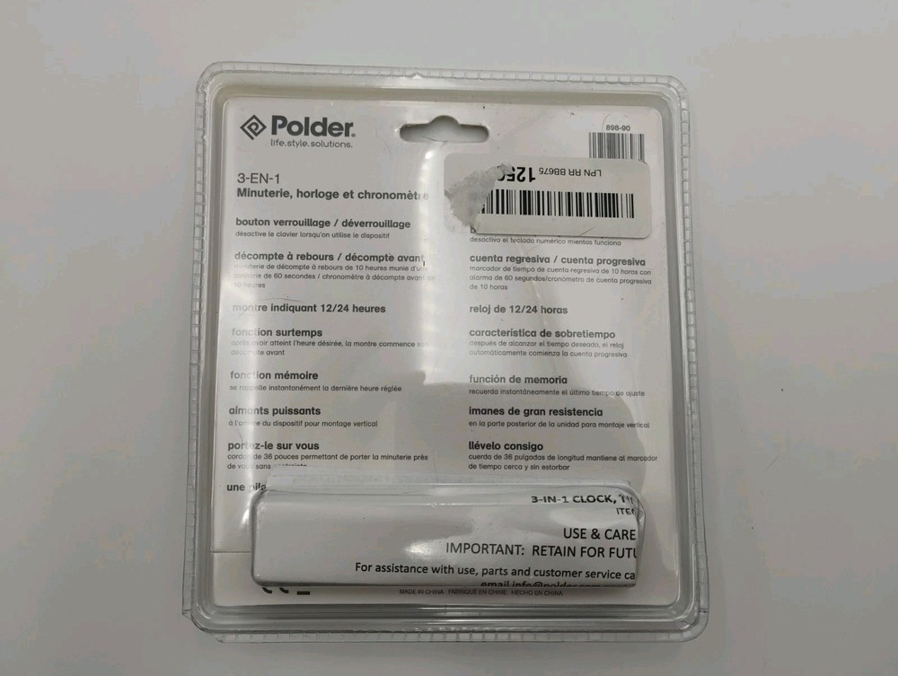 New In Package Polder home tools, clock timer and stopwatch kitchen window