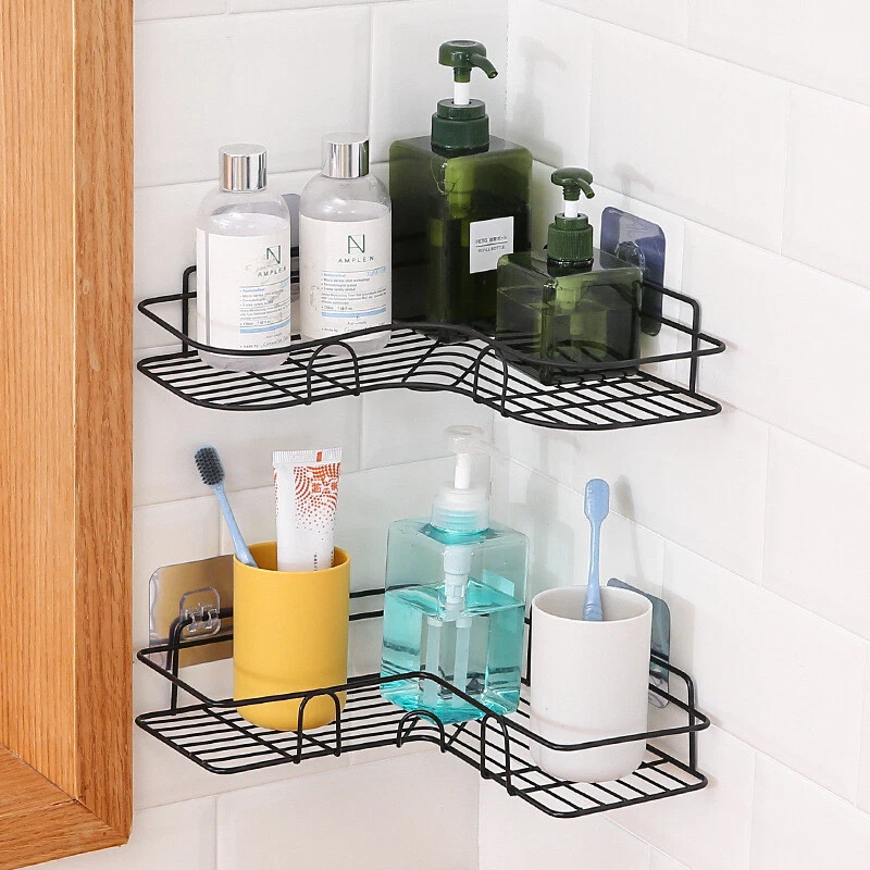 Corner Shower Caddy Shelf-Triangular Bathroom Bath Storage Organizer Rack Holder