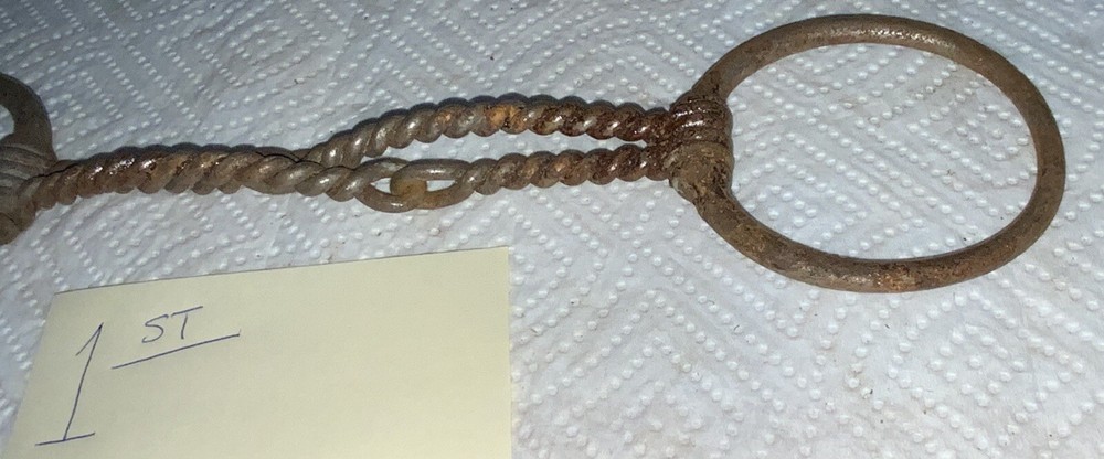 1ST-Twisted Snaffle Jointed Iron O Ring Horse Bit, Antique