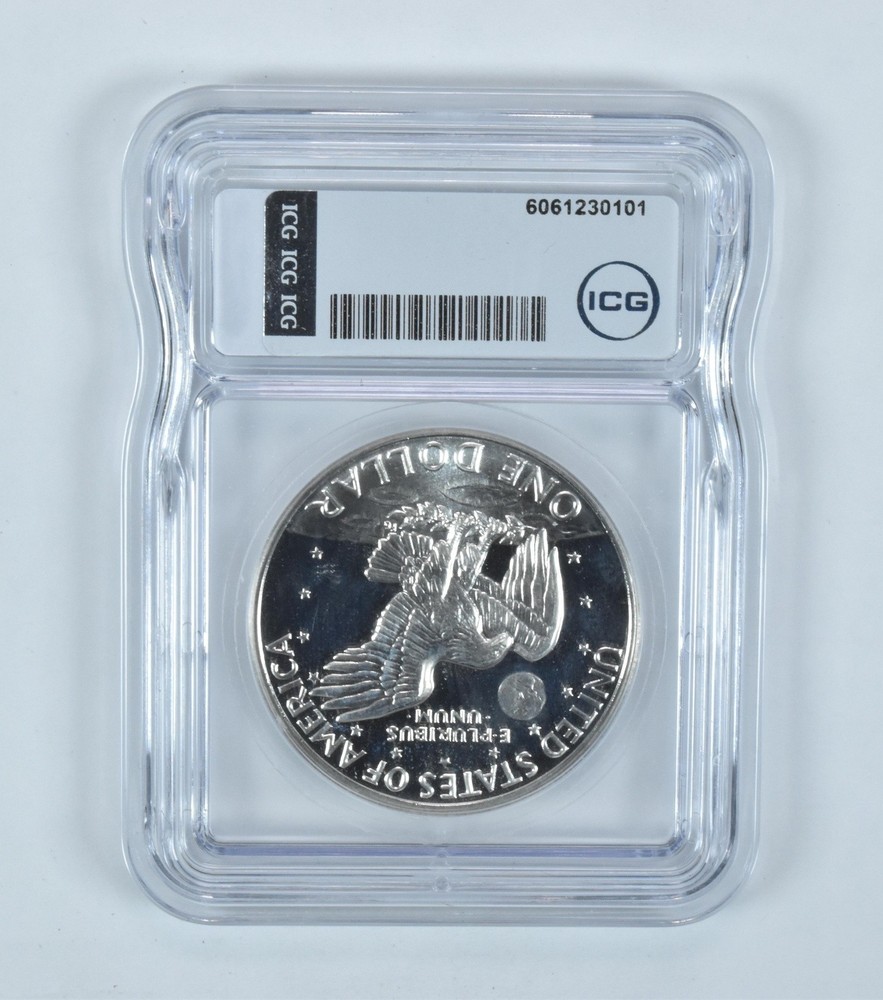 1971-S Eisenhower $1 Peg Leg PR70 DCAM ICG