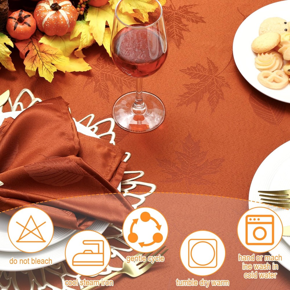 Tegeme Fall Tablecloth 60 x 120 in Autumn 60" x 120" (Rectangular), Rust