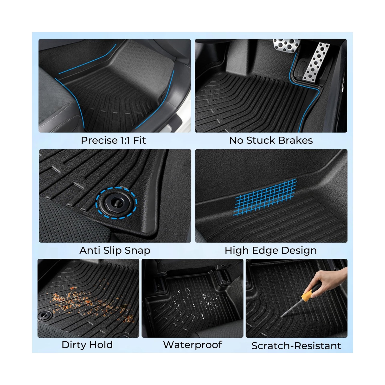 Floor Mats & Cargo Liner-Custom for 2013-2019 Ford Escape Accessaries All Wea...