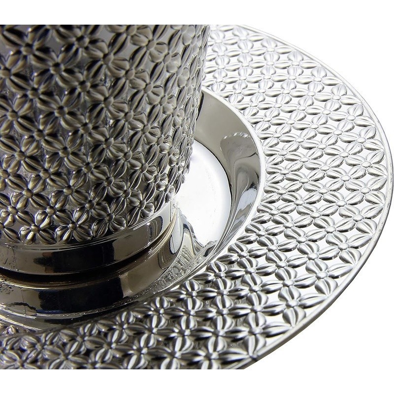 Silver Disposable Kiddush Cups Set 100 Pack Floral Design Heavy Duty Tableware