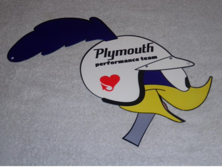 VINTAGE ROAD RUNNER DODGE PLYMOUTH PERFORMANCE 13" METAL GAS OIL SIGN ROADRUNNER