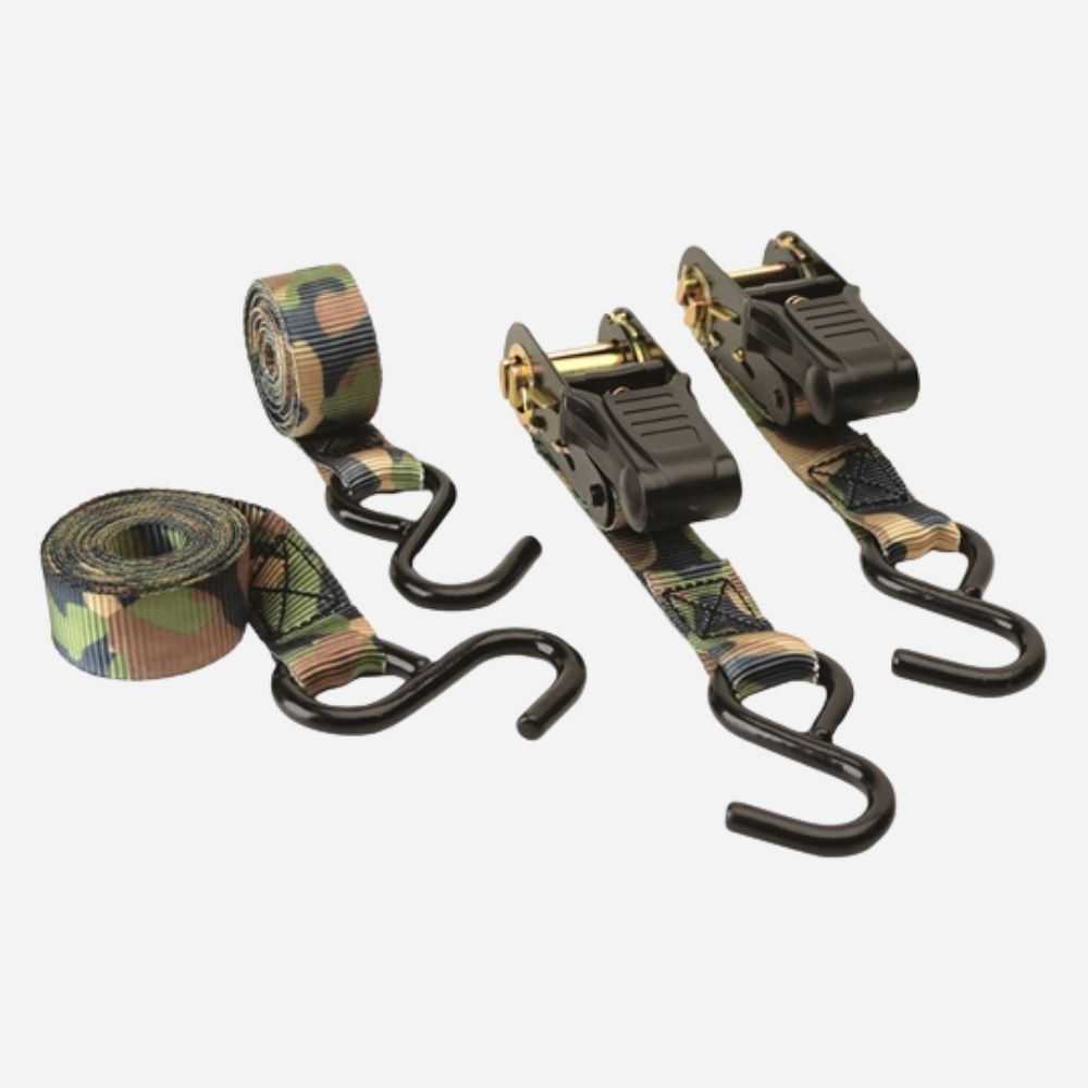 HME Camo Ratchet Tie Down Straps 8ft - 2 Pack