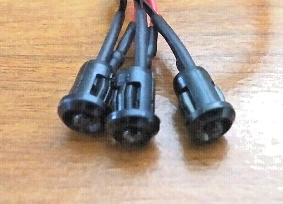 3 BBT 12 volt DC Bright Blue LED Mini 1/4" Snap-In Indicator Lights