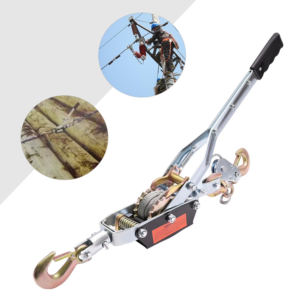 Puller Tightener Heavy Duty Cable Winch Power Puller with Hooks 5 Tons /11023lbs