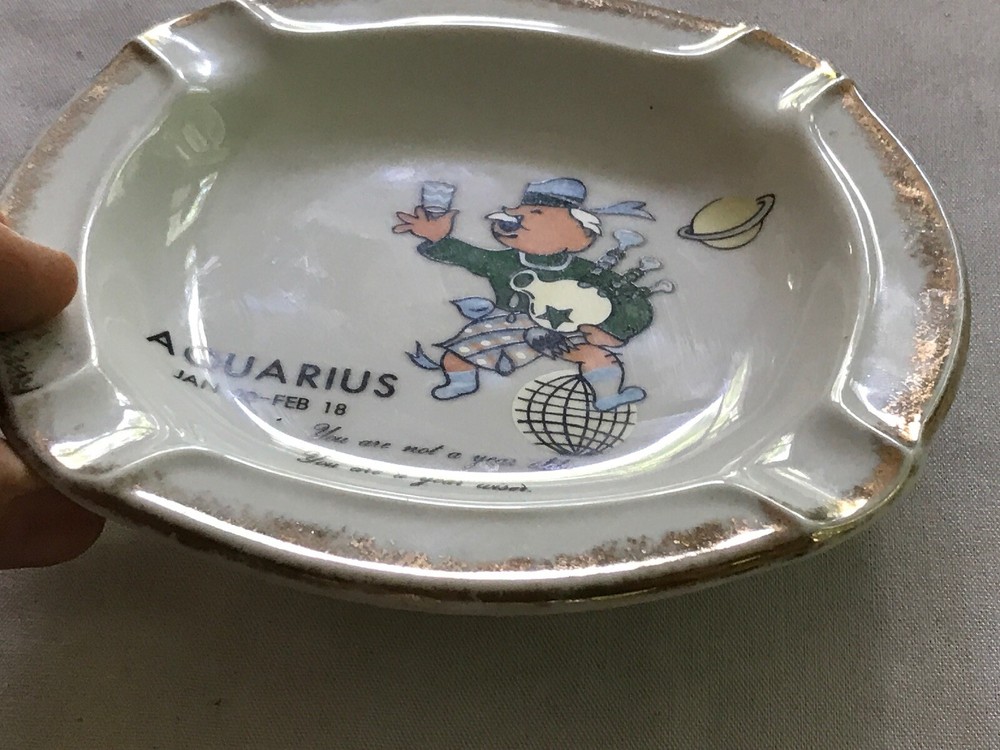 Aquarius Vintage Ceramic Ashtray