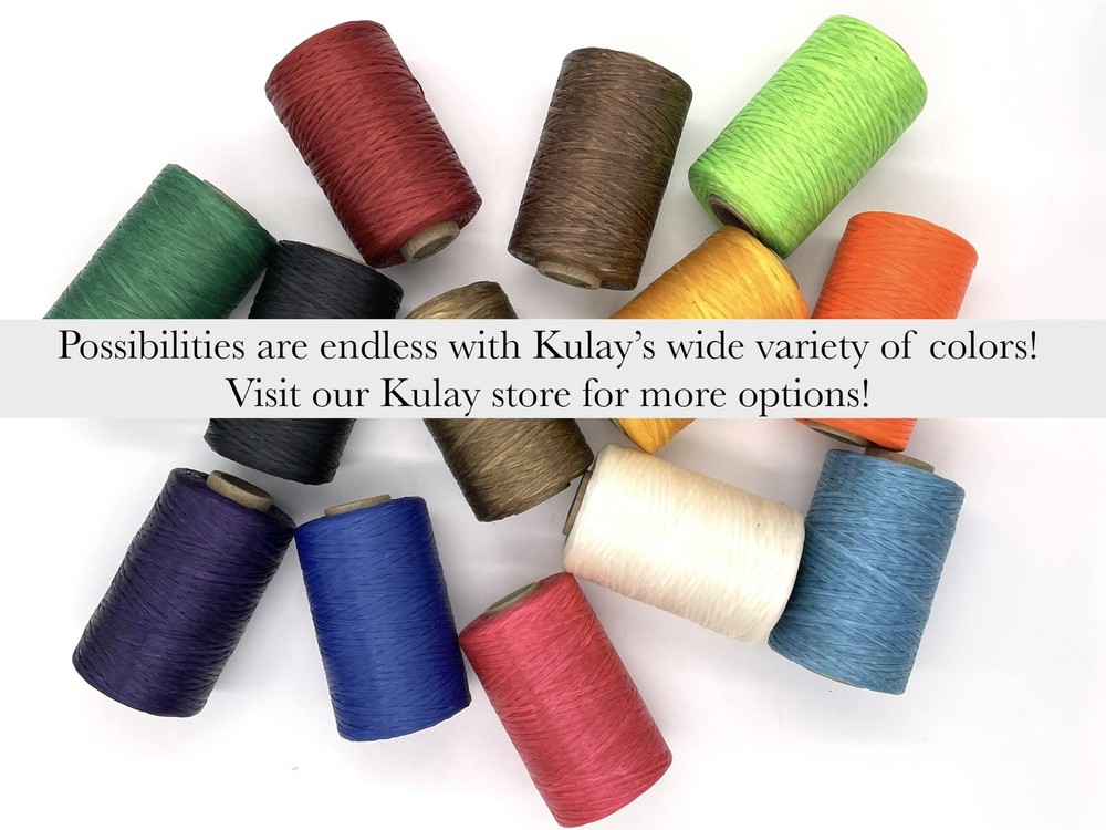 Pack of 3 Kulay Artificial Deer Sinew Waxed Flat Polyester Thread for Beading...