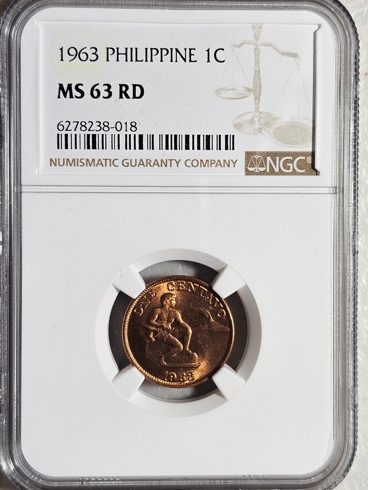 Philippines 1 Centavo 1963 NGC MS 63 RD