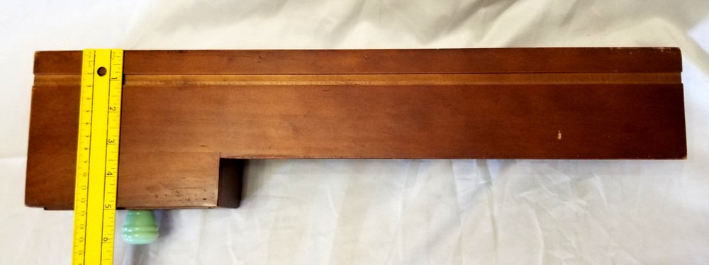 Solid Wood Wall Mount 20" Shelf 3 Key Coat Hooks Jadite Pull Drawer Plate Groove