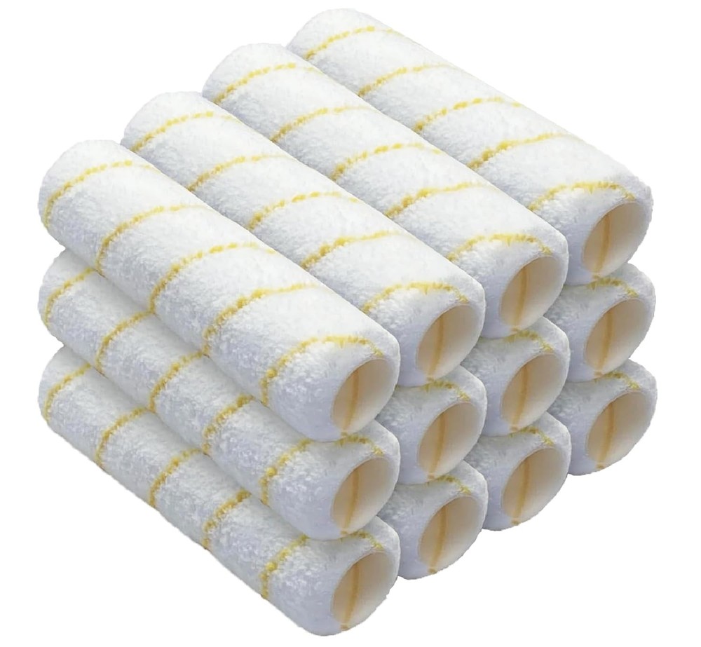 12-Pack Paint Roller Covers 9 Inch, 1/2" Nap Microfiber Paint Roller Kit for ...