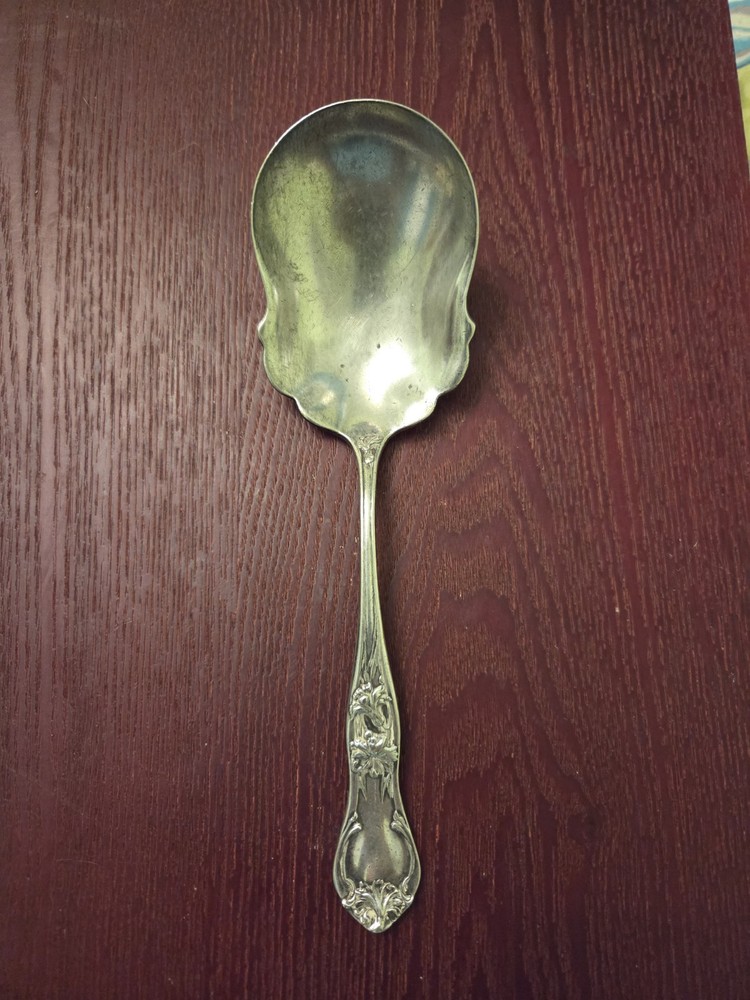Sheffield Silverware S. H. Co. Quadruple Plate Large Casserole Spoon Carnation