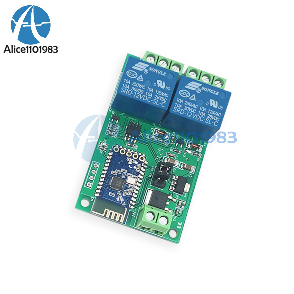 DC 12V 2CH Bluetooth Relay Module Smart Home Mobile APP Remote Control Switch