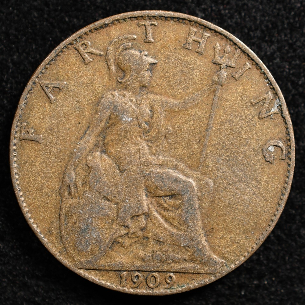 Great Britain 1 Farthing 1909, Coin, Inv#H517