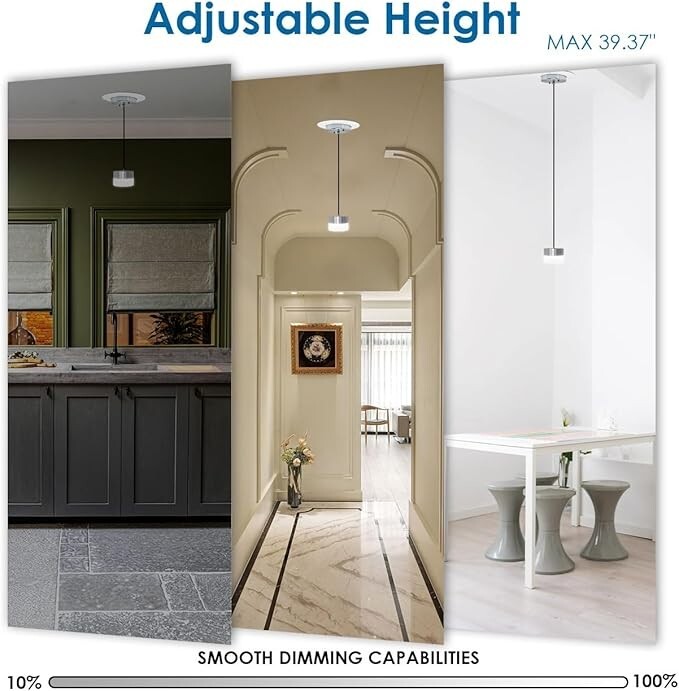 Instant Lumidrum Pendant Light Conversion kit,5CCT Selectable Colors, Chrome