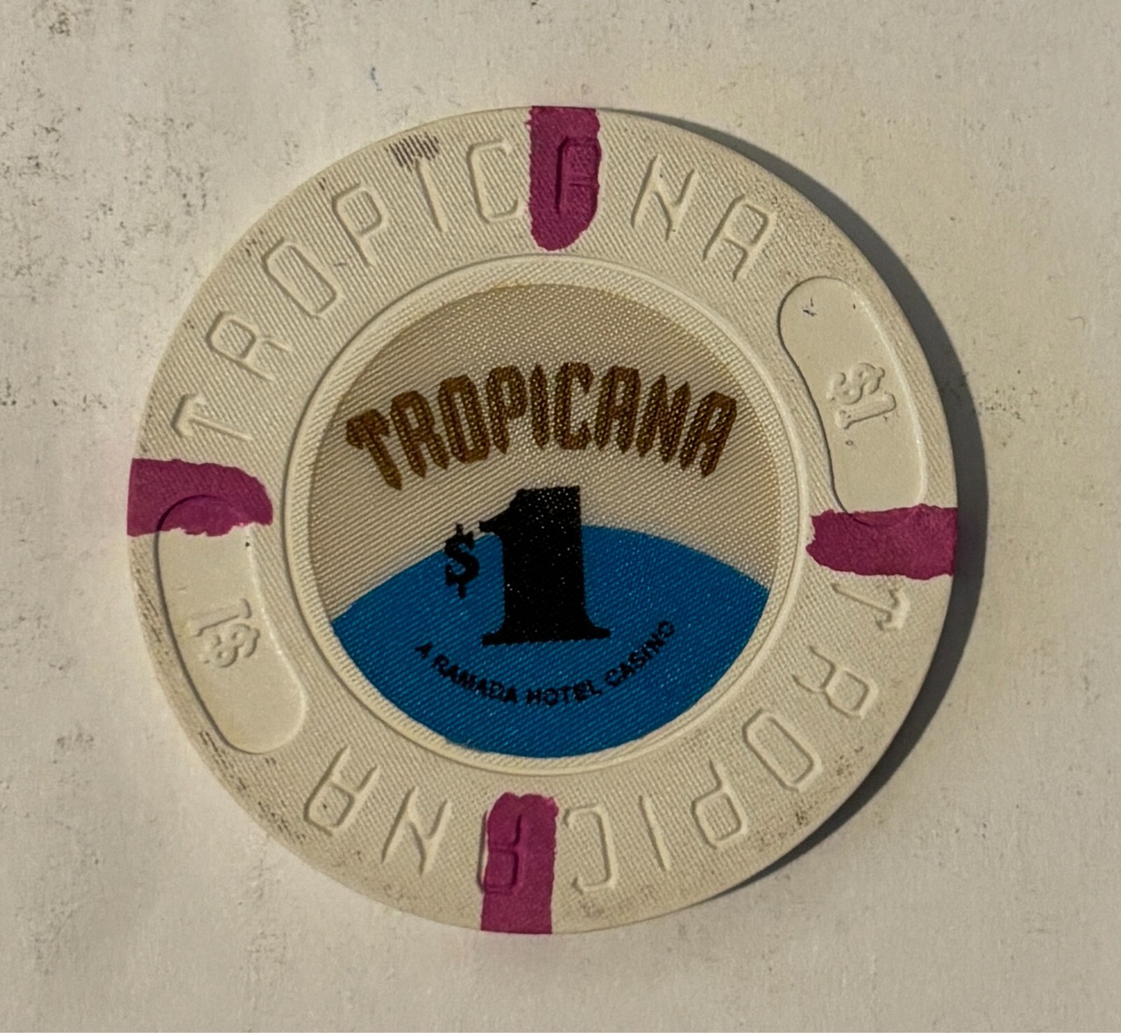 Atlantic City Tropicana One Dollar Casino Chip