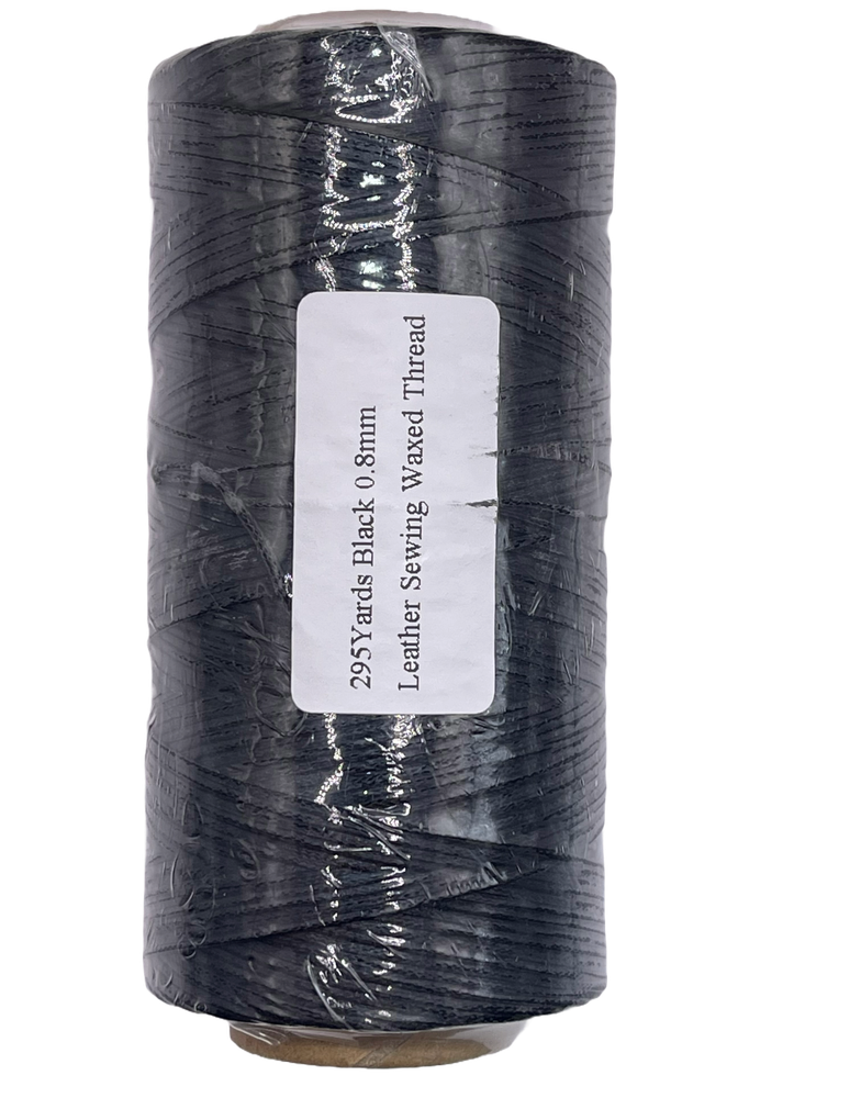 295yds Flat Waxed Leather Thread Polyester 150D/0.8mm, All Purpose Hand Sewing