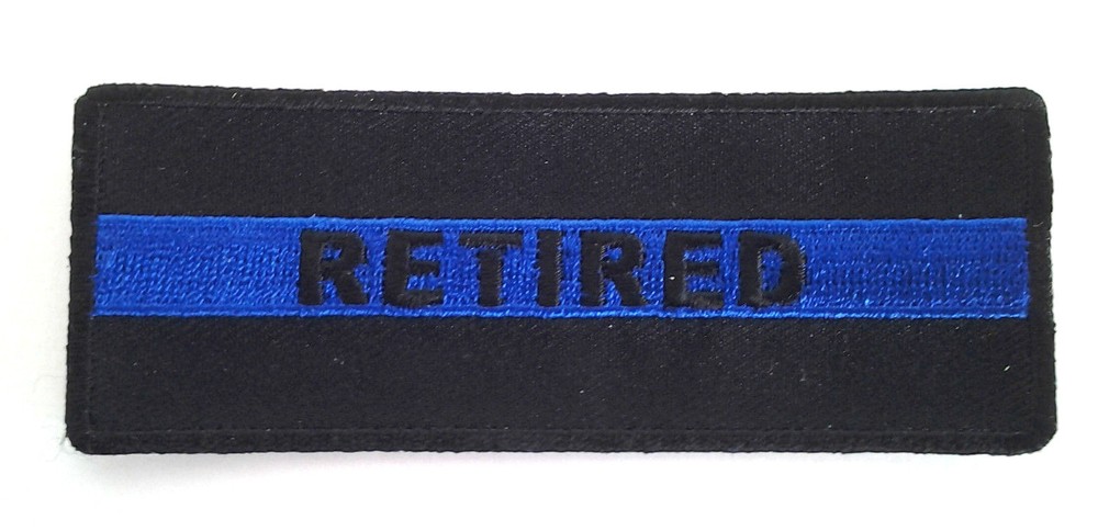RETIRED THIN BLUE LINE FOR LAW ENFORCEMENT (4") Hero Patch P4408 E