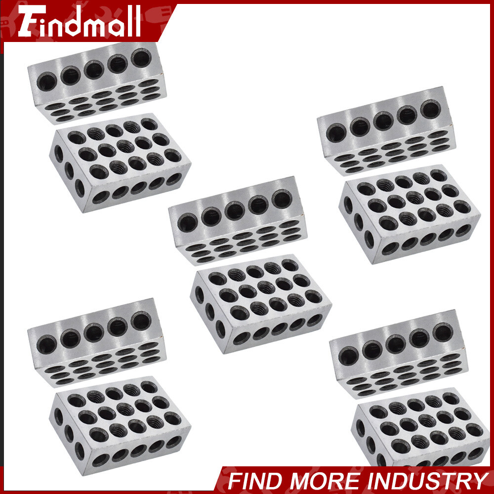 5 MATCHED PAIRS ULTRA PRECISION 1-2-3 BLOCKS 23 HOLES .0001" MACHINIST 123