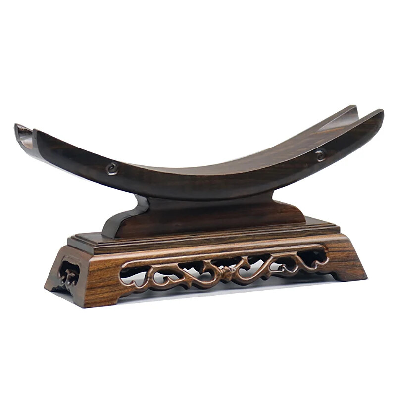 Wood Sword Stand Solid Display Katana Holder Crescent Shape