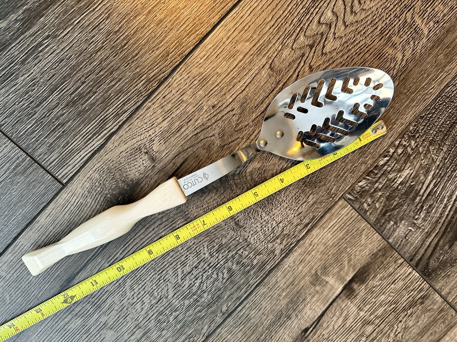 CUTCO Vintage Basting Serving & Slotted Spoon Pearl White Handle 17 KJ