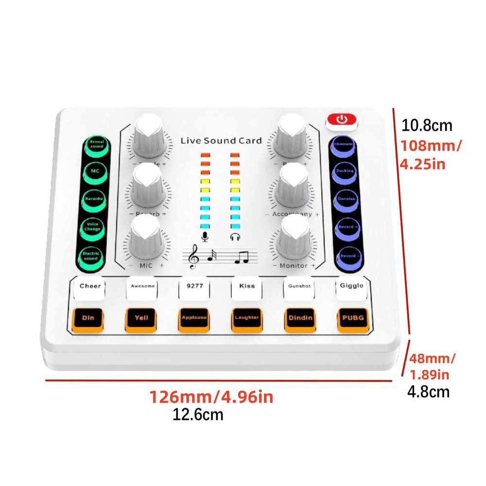 M8 Versatile Sound Card Body For Win/Mac OS/Android/IOS Wide Compatibility