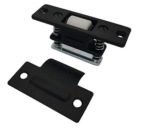 Heavy Duty Solid Brass Adjustable Silent Roller Catch Matte Black 1 Pack