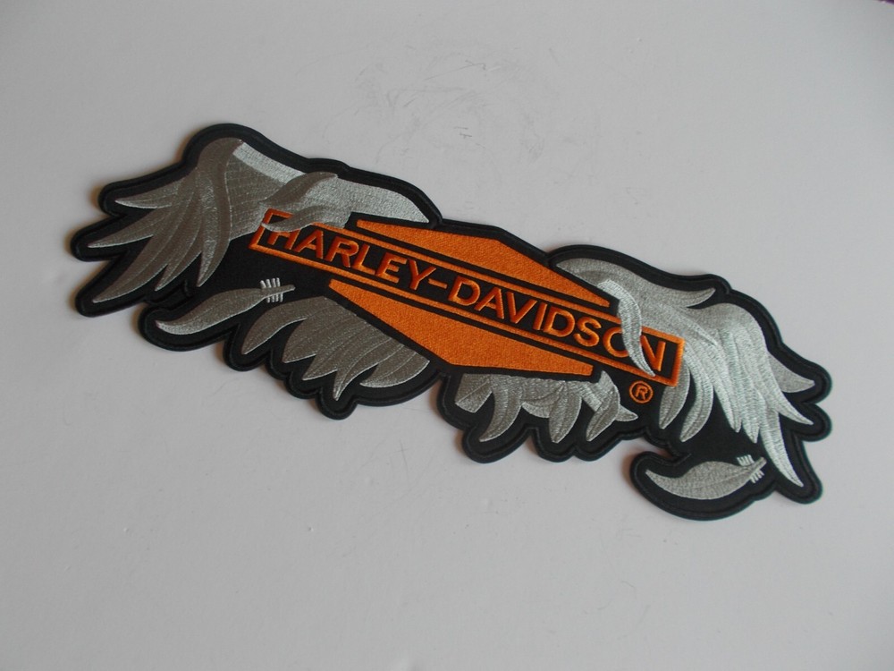 Big~Harley Davidson~Broken  Wings~Emblem / Patch~14"~Motorcycle~Biker~Accessory