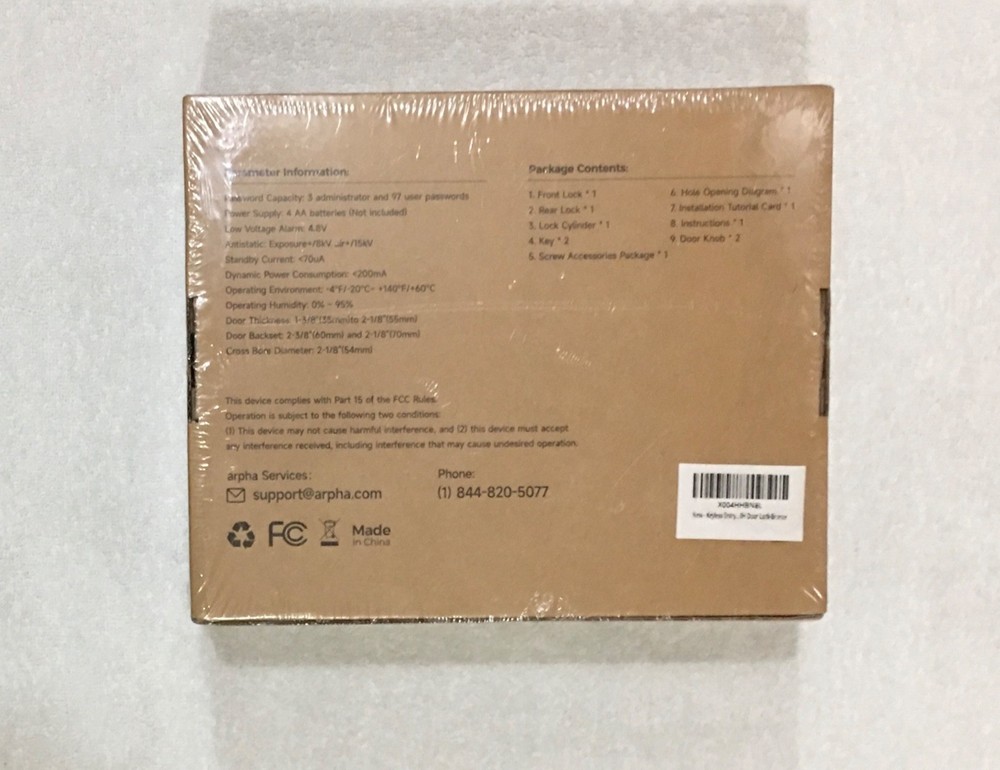 ARPHA Smart Keyless Entry Door Lock, W/2 Handle Set, Bluetooth Elec,Keypad&App.