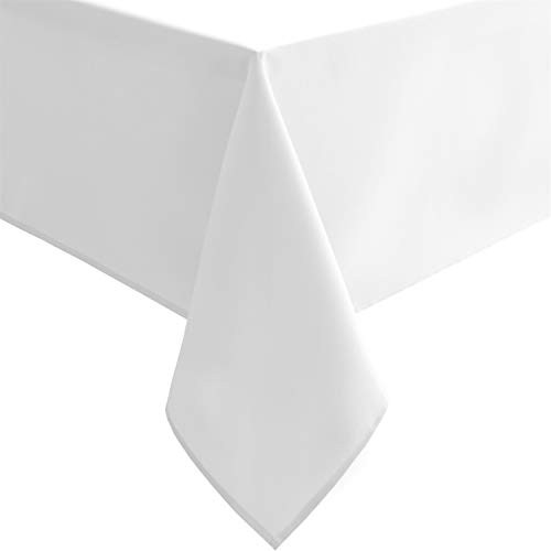 Rectangle Tablecloth - Waterproof Spillproof and 70" x 52" (Rectangular) White