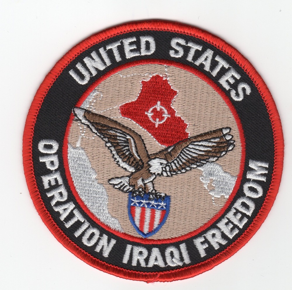 Operation Iraqi Freedom U.S. w/eagle, Eagle & US Shield BC Patch Cat No C5744