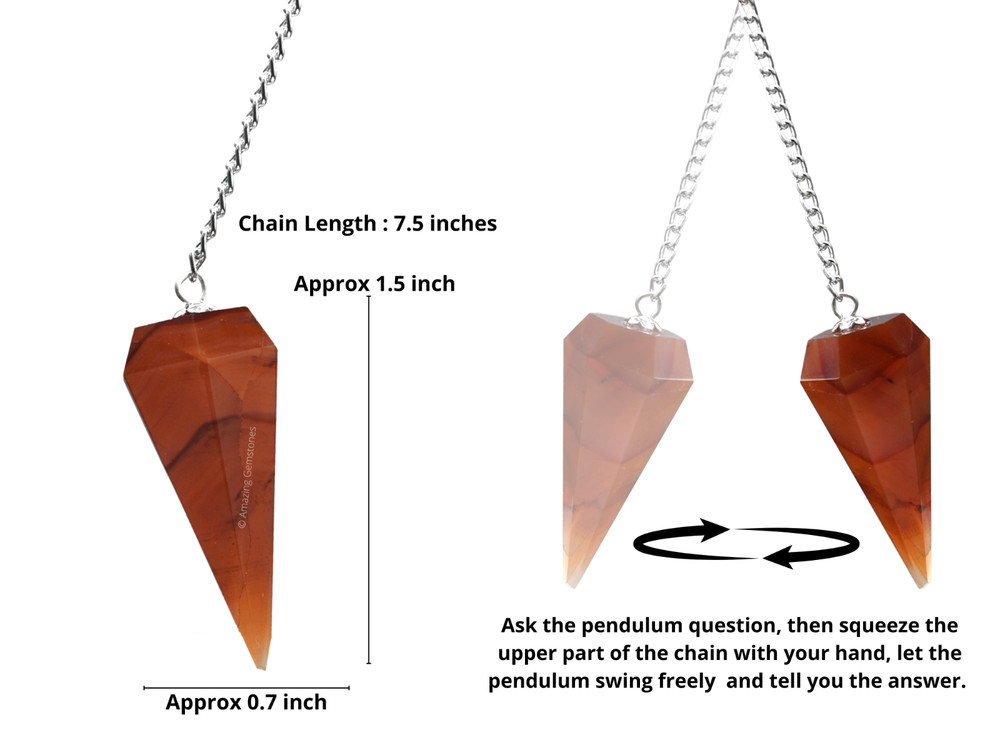 Carnelian Dowsing Crystal Pendulum