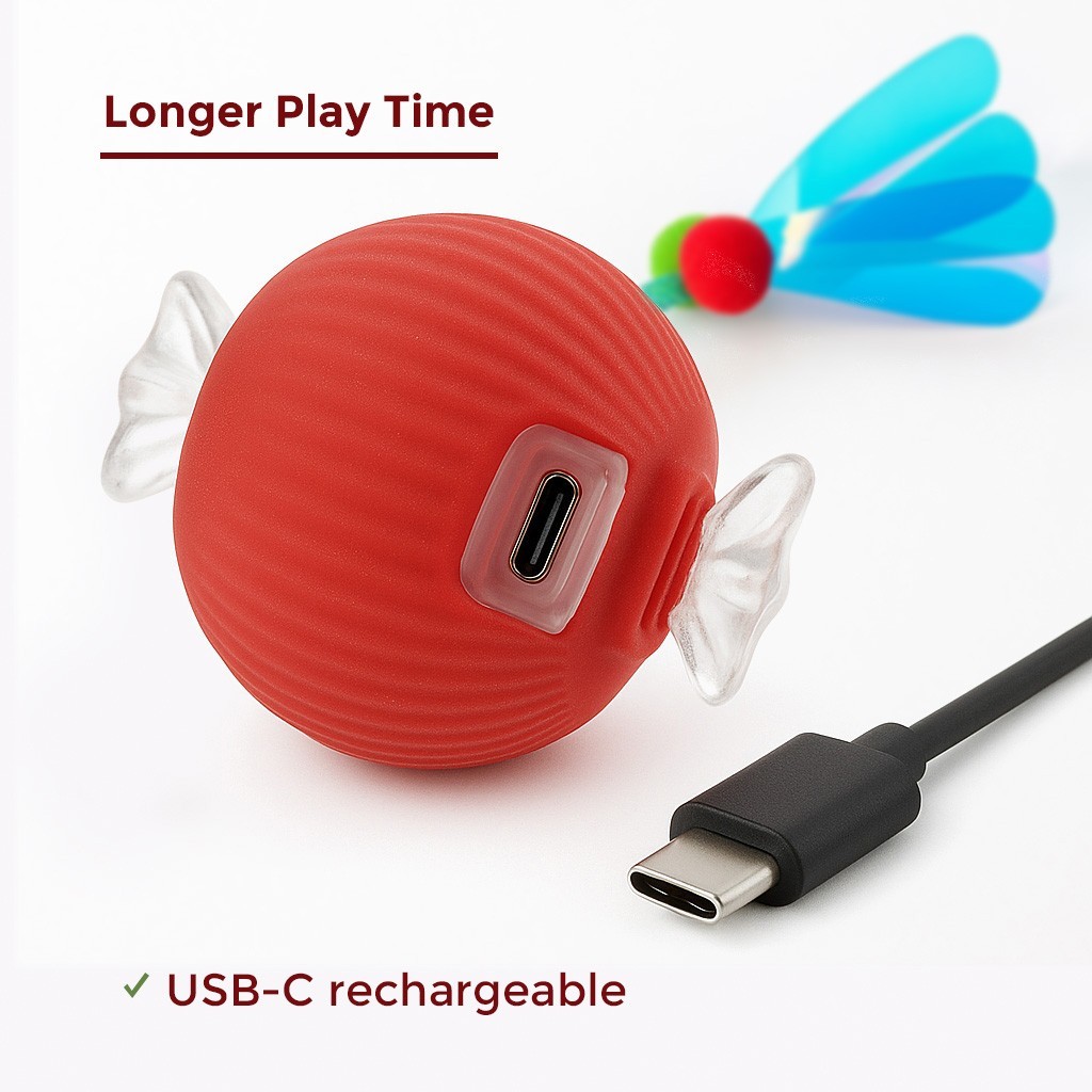 Automatic Rolling Ball for Cats – Rechargeable Smart Interactive Toy, Durable