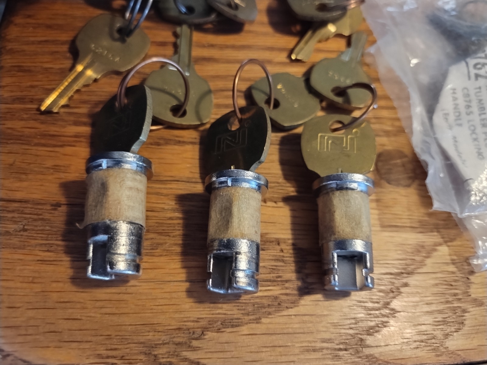 7 NOS National REPLACEMENT Cylinder Plugs WITH KEYS