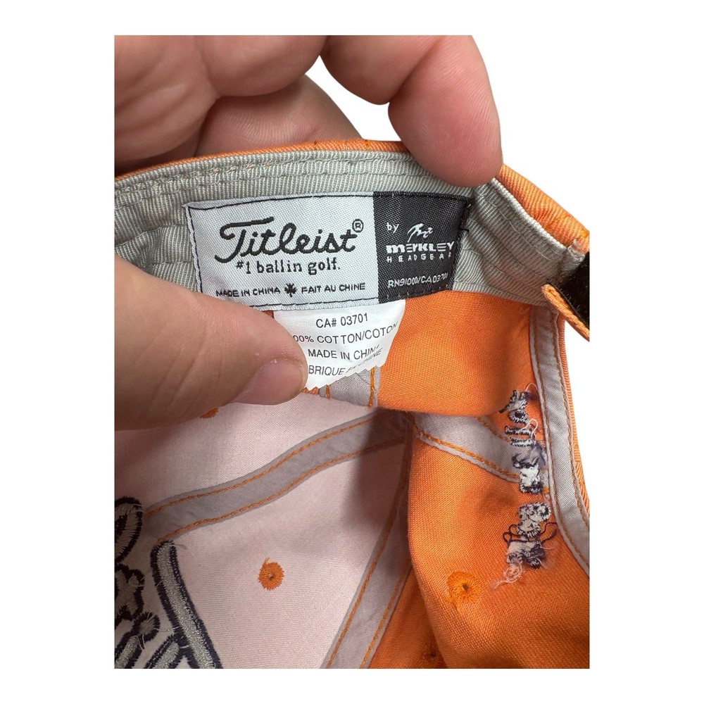 Titleist Golf Hat Orange Cap Adjustable StrapBack Cap PGA