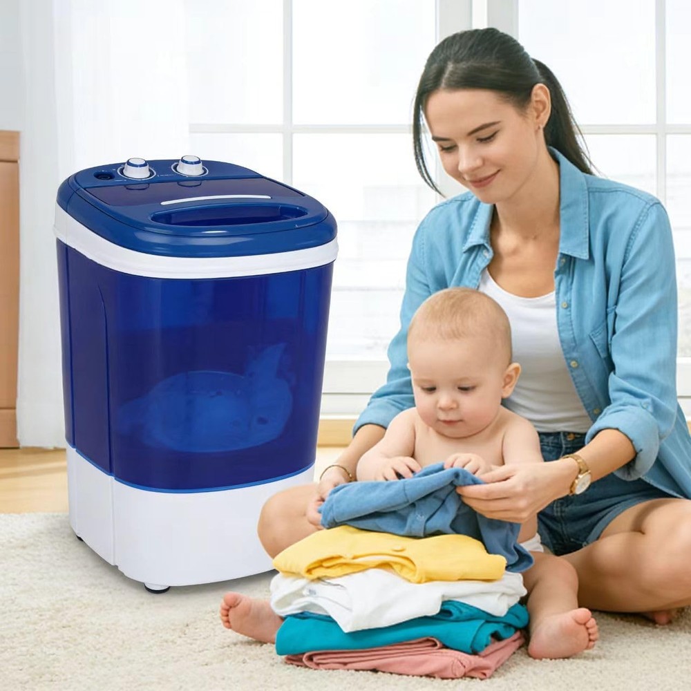 Portable Mini Washing Machine 8 lbs Washing Capacity Semi-Automatic Compact
