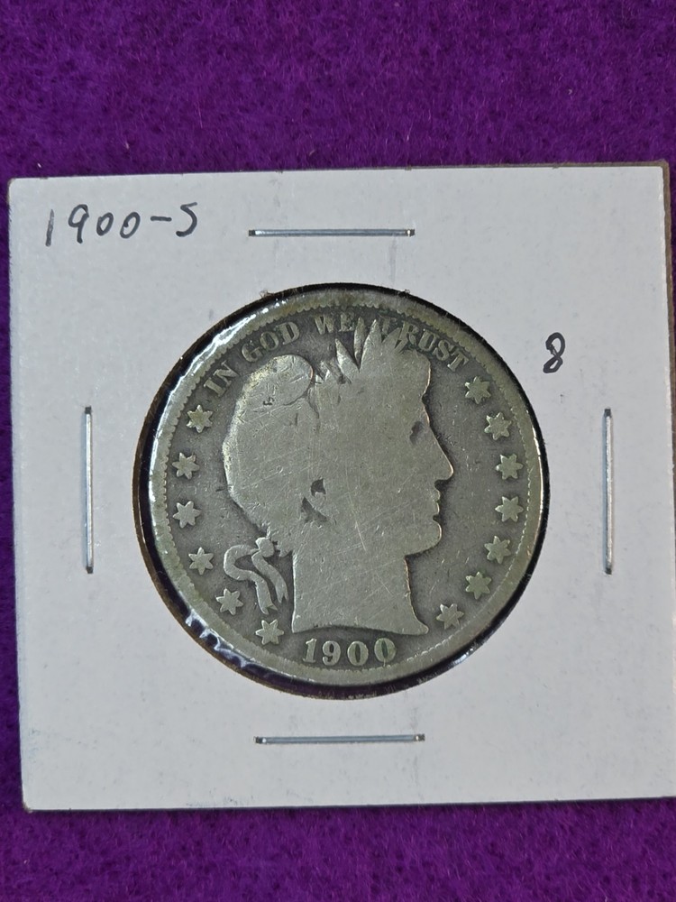 1900 S U.S. BARBER SILVER HALF DOLLAR 50c COIN