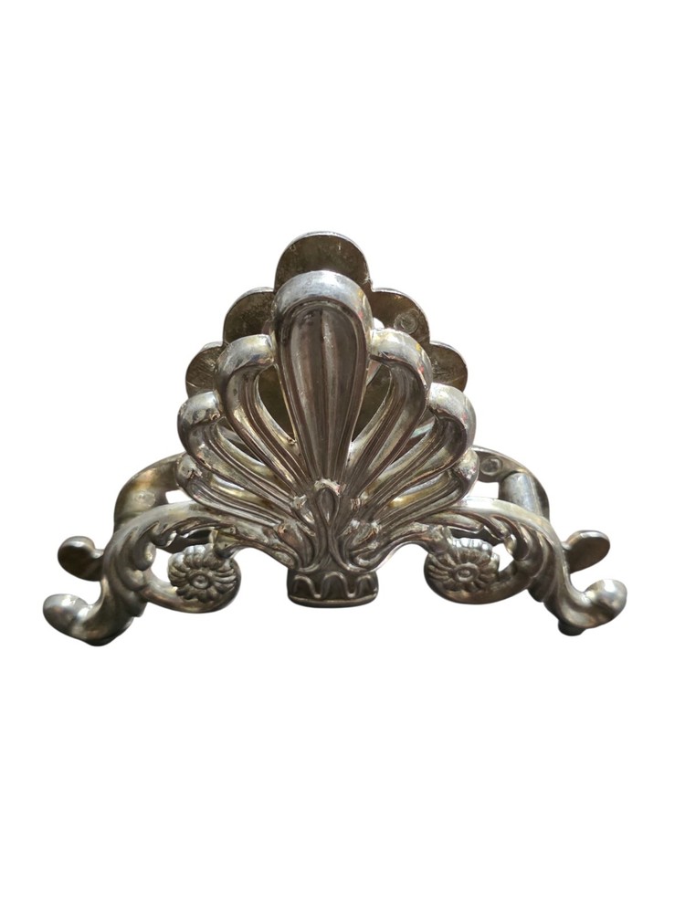 Vintage Style Ornate Silver Plated Knife Rest Shell Scroll Tableware Decor