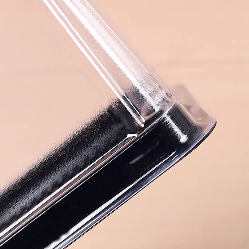 50/100pcs Rectangular Cake Display Plastic Containers w/ Black Base & Clear Lid