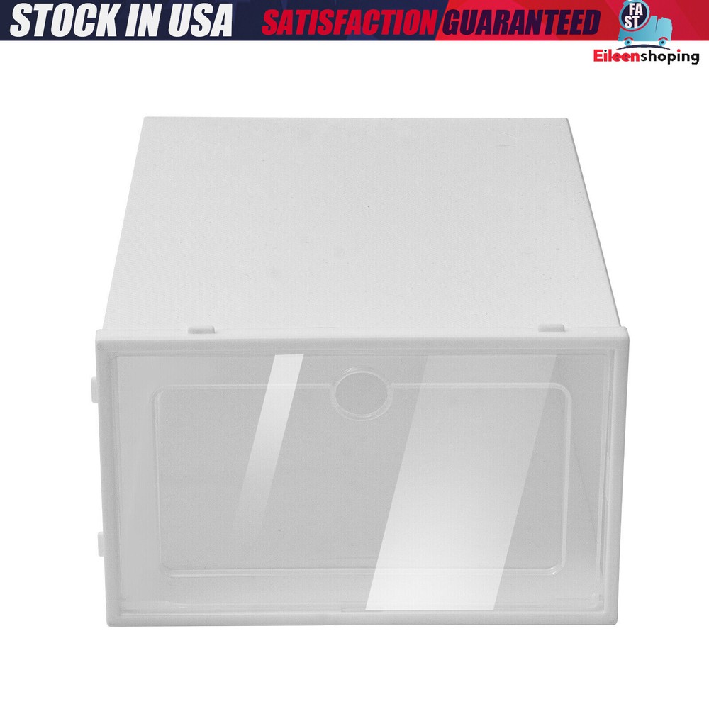 24 Pcs Foldable Shoe Storage Box Case Sneaker Container Stackable Organizer NEW